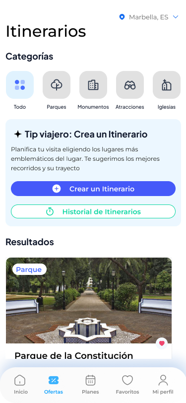 Mis itinerarios en ITour